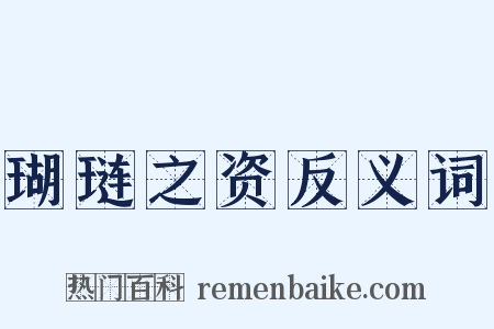 瑚琏之资反义词是什么意思的图片